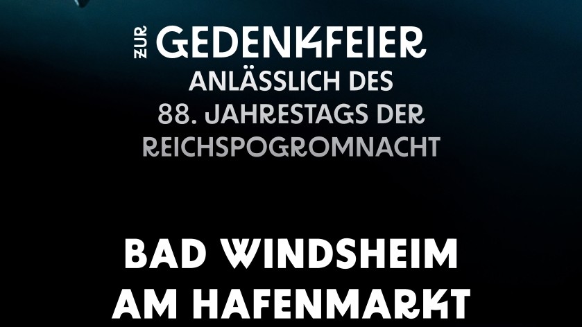 Gedenkfreier anlässlich des 88. Jahrestags der Reichspogromnacht